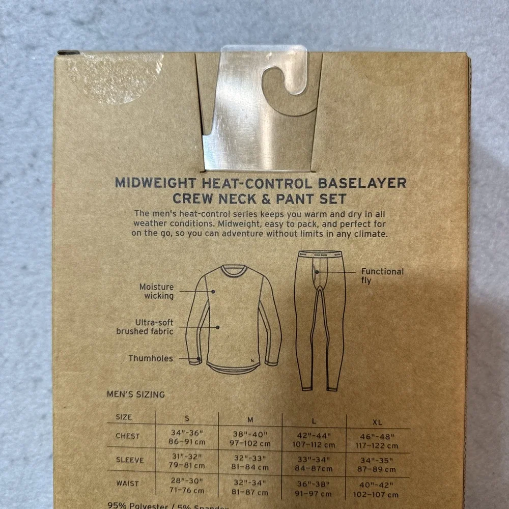 2-Piece Set Eddie Bauer Heavyweight Base Layer Crew Pant  Mens‎ Med